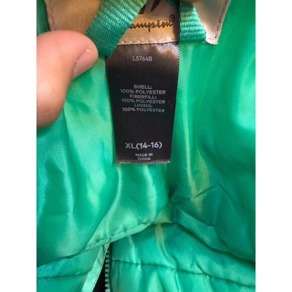 Champion Snow Bib Overalls Youth Size XL Mint Green Zip Pockets Winter Ski - Picture 9 of 11